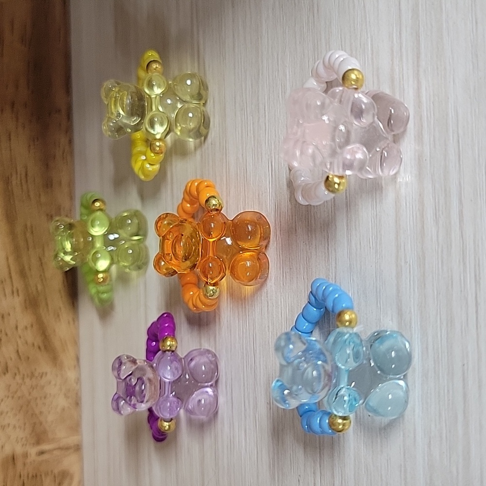 GUMMY BEAR BEADED RING, CHOICE OF COLOR